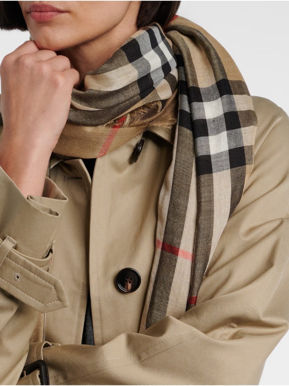 Burberry Beige, Black & Red Classic Check Wrap